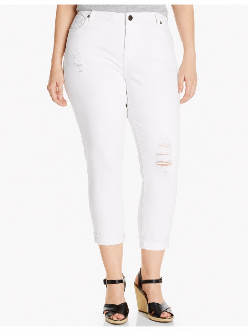 Kut From The Kloth Adele Slouchy Boyfriend White Jeans‎